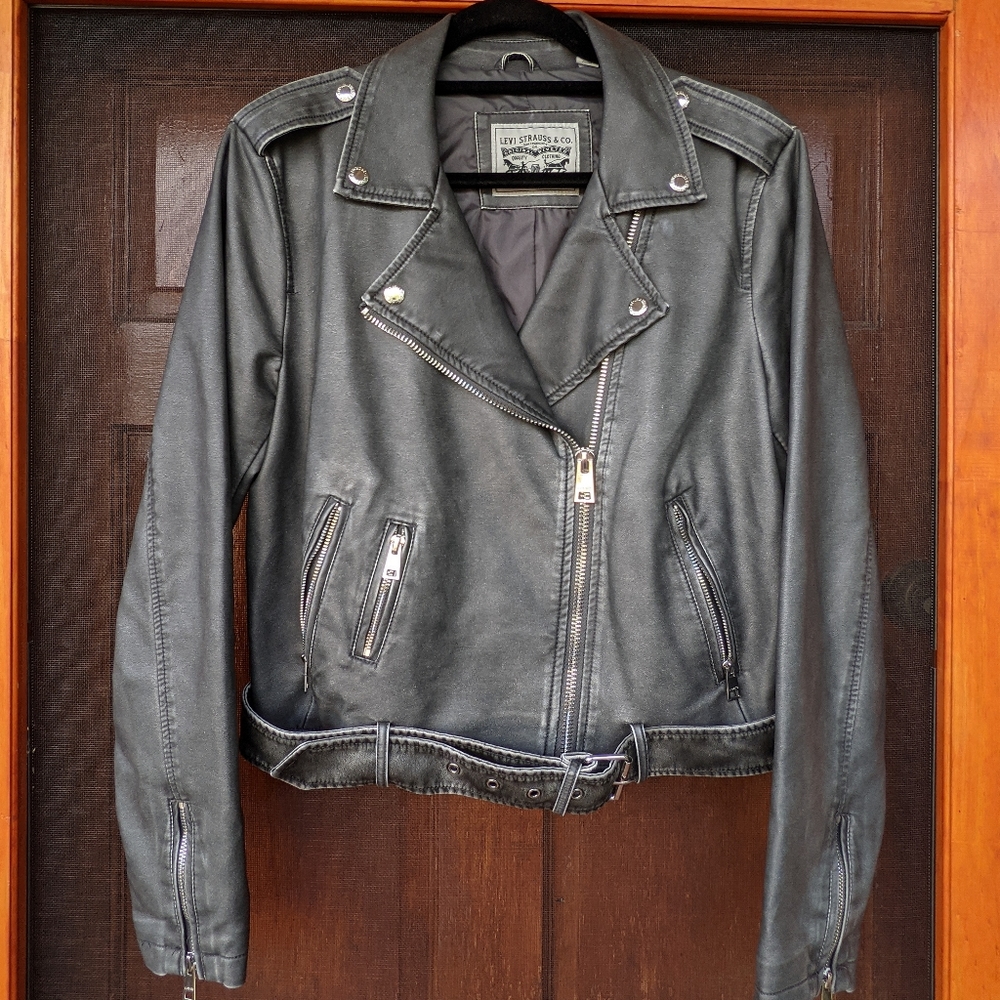 Levi's Gray Leather Jacket